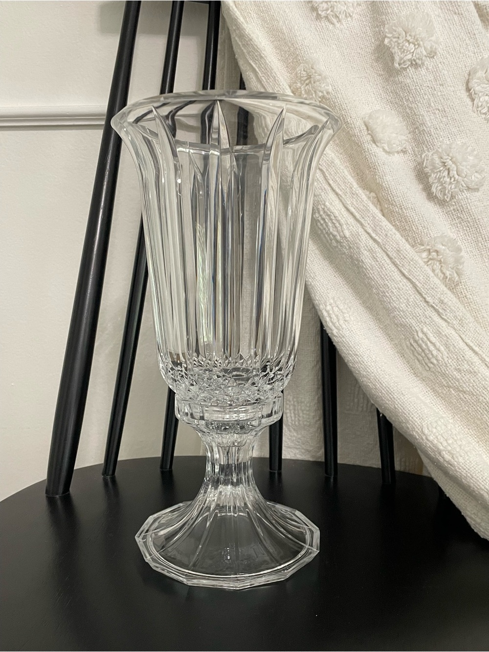 Vintage lead crystal hurricane candle holder 2 Piece